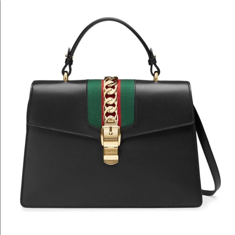 Authentic Gucci Sylvie leather top handle bag